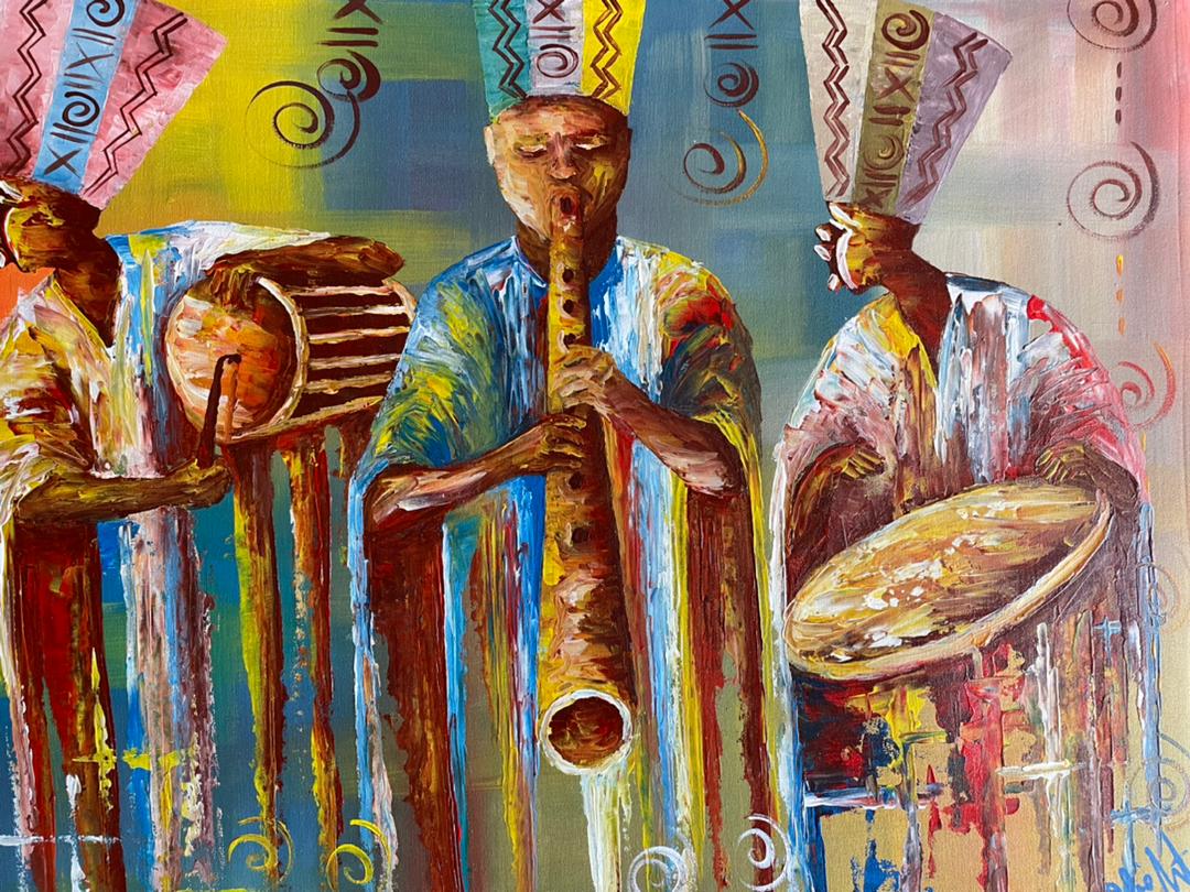 African musicians painting image 0